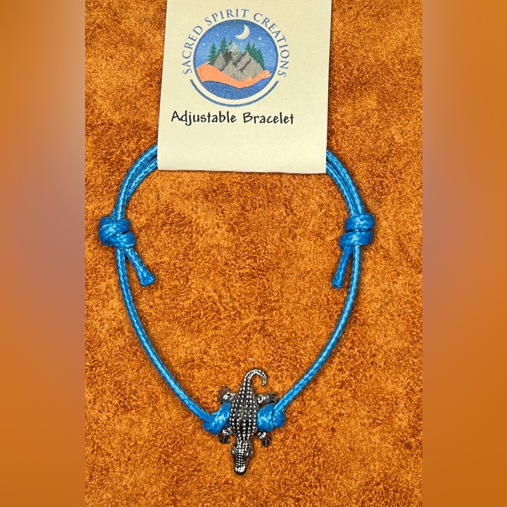 Alligator Blue Adjustable Bracelet